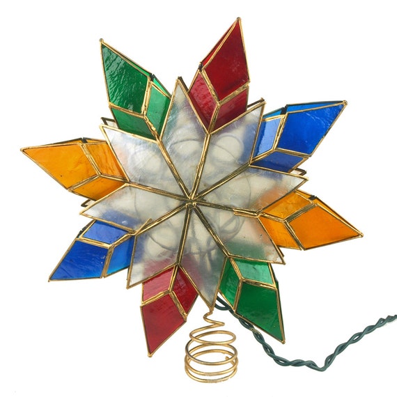 capiz star multi color christmas tree topper light by capiz star multi color christmas tree topper light by