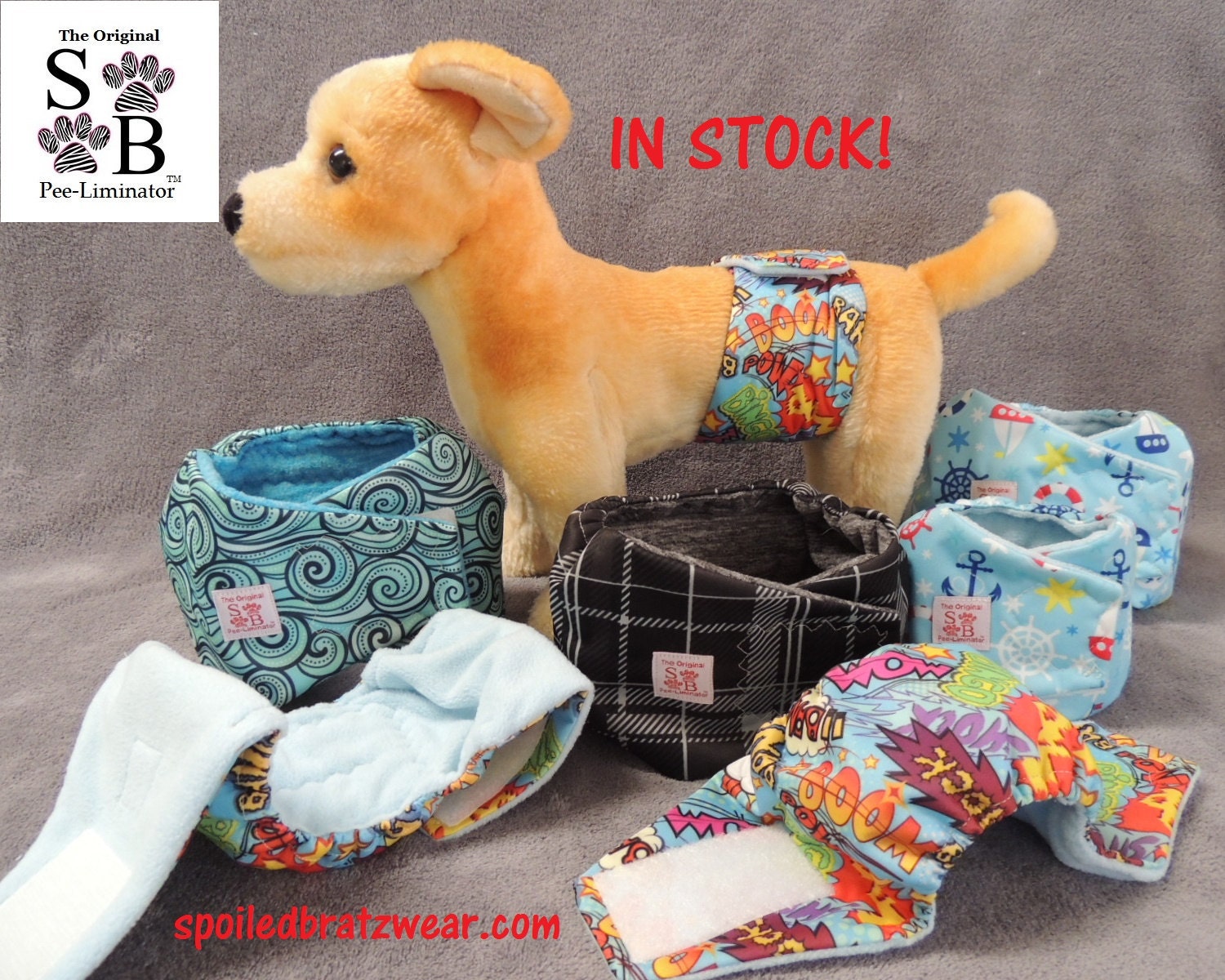 IN STOCKWaterproof Belly Band Male Dog DiaperPRINTS are my