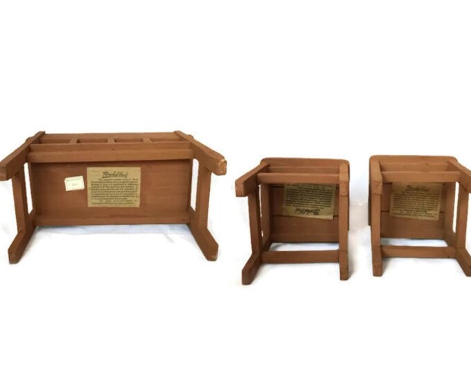 Vintage Philippines Recycled Wood Doll Furniture in Play Scale | Bench and 2 Chairs | Vintage Home Decor