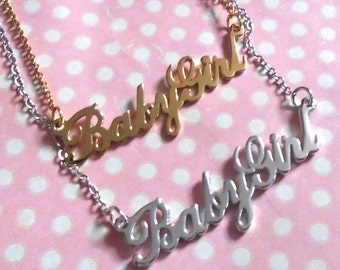 Cute Babygirl necklace in gold or silver