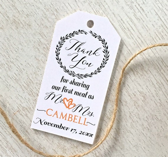 Wedding thank you tags wedding tags favor tags napkin tie