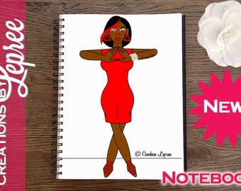 Notebook: Delta Sigma Theta Hand Sign Fashion Character Illustration Notebook