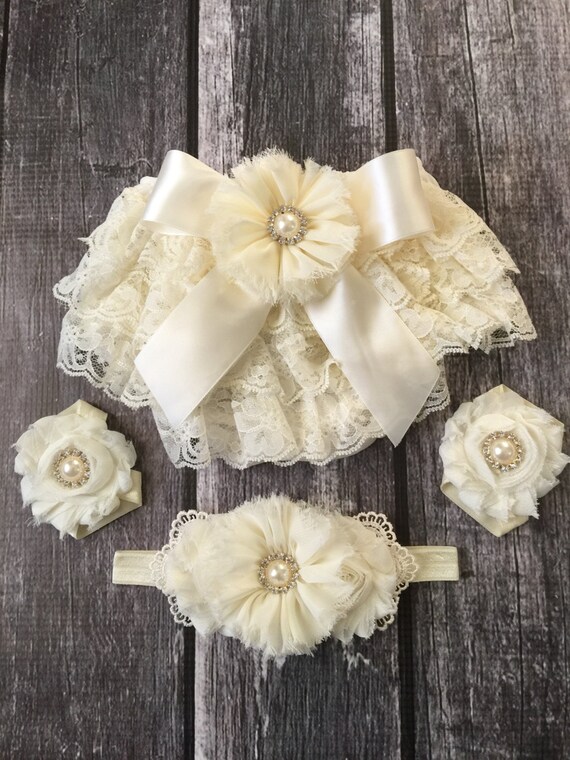 ivory cover for lace by lillybugcreationstoo ivory baby lace cover ruffle bloomers headband ivory cover for lace by lillybugcreationstoo ivory baby lace cover ruffle bloomers headband