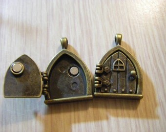 Fairy door charm pendant prayer box secret note holder