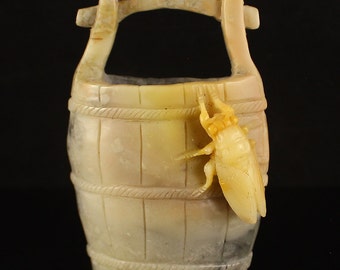 N3428 Chinese Shoushan Stone Bucket Statue