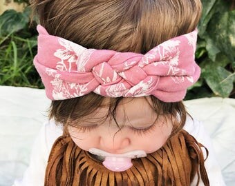 Antique Pink - baby sailors knot headband