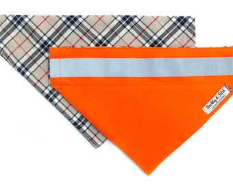 HI VIS / Plaid Check Reversible Dog Bandana