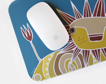 Lion mouse pad, Whimsical Animal Mouse pads, Animal stationary, Unique office gift, Illustration pads