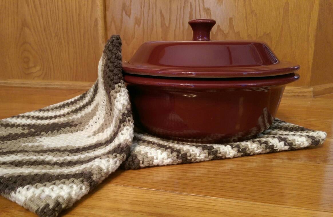Crochet Hot Pad Pot Holder Double Thick Pot Holder