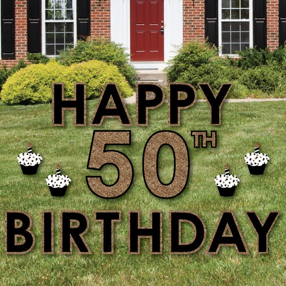 50th Birthday Yard Sign - Outdoor Lawn Birthday ...