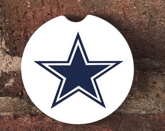Custom Dallas Cowboys Sandstone Auto Car Cup Coasters (set of2), Absorbent Sandstone Personalized Car Coasters (set of2) Gift Ideas