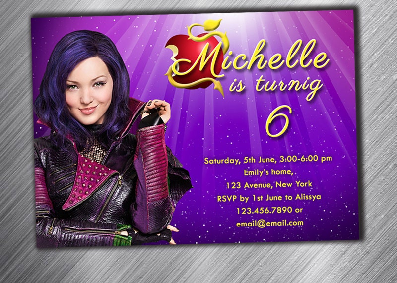 Descendants invitation Descendants Birthday invitation