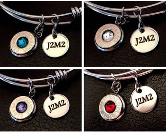 Birthstone J2M2 Bullet Casing Bangle