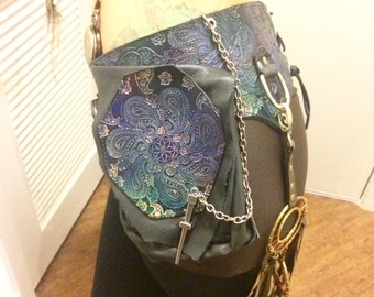 Utility Belt Stamped Paisley with extra Clips