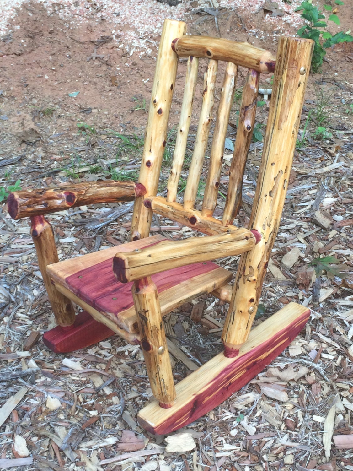 Baby Bear Cedar Log Rocking Chair