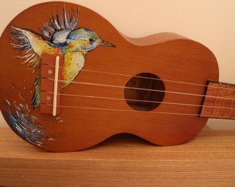 Hand Painted Kingfisher Ukulele