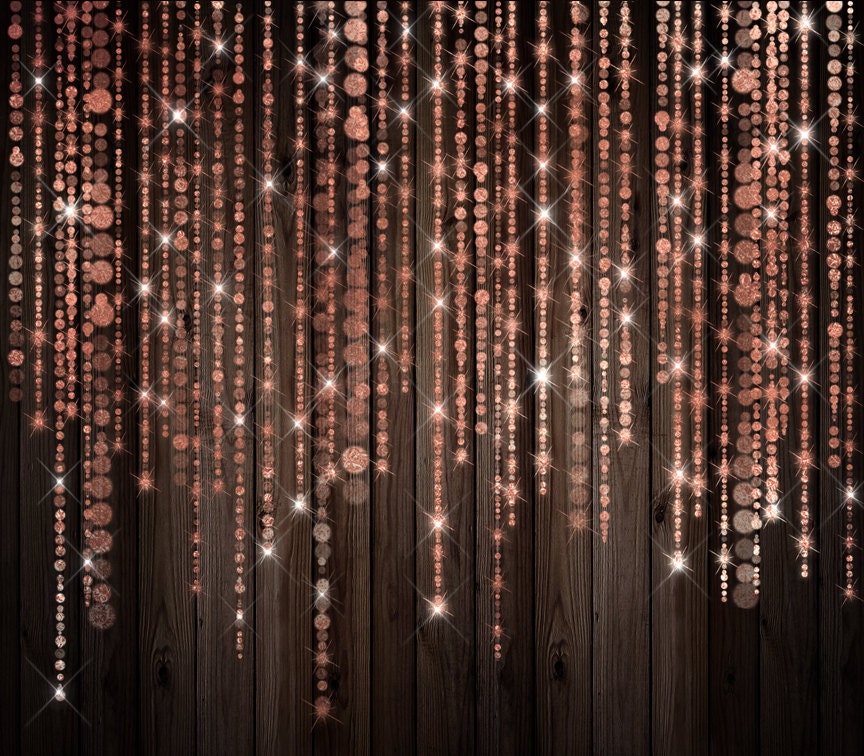 Rose Gold Bokeh Sparkling String Lights - Digital Overlay PNG Fairy Lights, wedding lights, pink ...