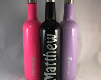 Personalized Winesulator, Personalized Stainless Steel Wine Bottle, Name Stainless Steel Wine Bottle, Personalized Gift, Wine Bottle