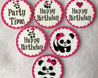 Set of 50/100/150/200 Personalized Panda Bear Birthday Party 1 Inch Confetti Circles