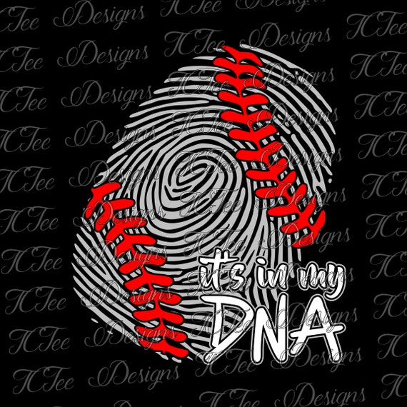 DNA Baseball Fingerprint Baseball Mom SVG Design