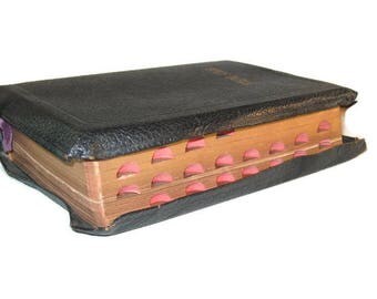Vintage Leather Cover Holy Bible, King James Version, Old And New Testaments, Religious Bible, Collectible, Holy Bible, King James Bible