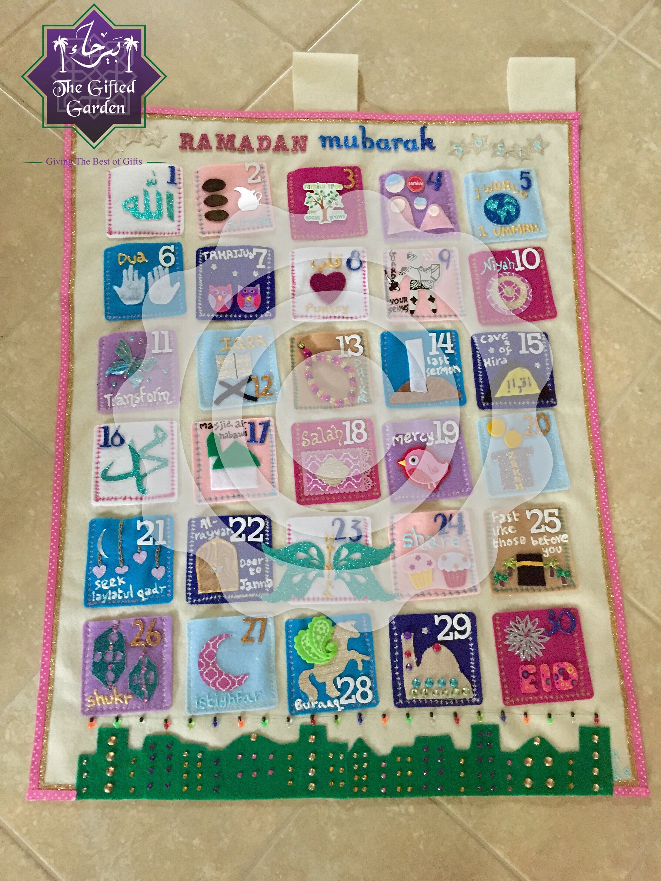 Huge Kids Ramadan Calendar with 30day Large Gift Pockets