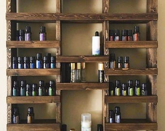 Essential Oil Shelf, Essential oil storage, nail polish rack, wood shelf, hanging shelf, essential oil holder, Holds over 325 bottles
