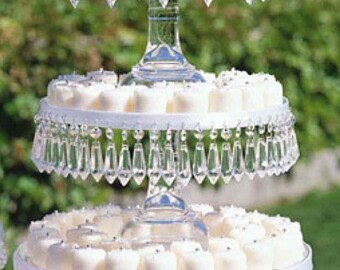 Hanging Crystal Drop for Cake Stand, Set of 6, Wishing Tree, Wedding Aisle, Church Pew Cone, Chair Decoration