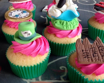Alice in Wonderland Cupcake Toppers
