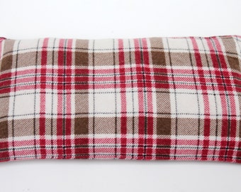 Corn bag - corn heating bag - medium size - red brown plaid flannel - Corn filled heating pad - corn warmer - hot cold pack