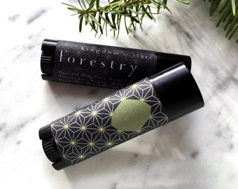 Forestry Natural Vegan Lip Balm Fir Balsam Woodland Pine Tree Fresh Pure Essential Oils, EO Alpine Aromatherapy Foret Forest