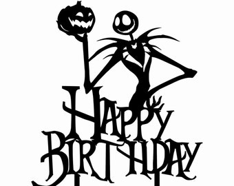 Happy Birthday Jack Skellington Nightmare Before Christmas Cake Topper