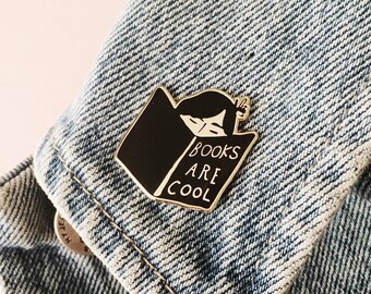 Book Pin, Book Enamel Pin, Librarian Gift, Book Lover, Book Lover Gift, Bookish Pin, Literary Pin, Literary Gifts, Lapel Pin, Books, Reading