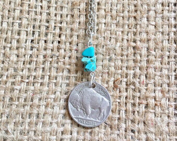 Real Coin Necklace, Buffalo Necklace, Bison Necklace, Coin Necklace, Boho Coin Necklace, Buffalo Nickel, Buffalo Nickel Necklace