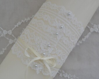 Wedding candle / wedding candle vintage beads
