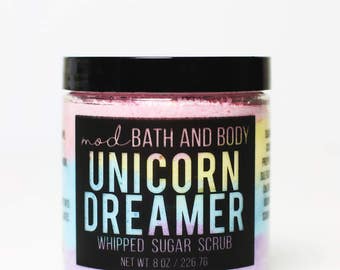 Sugar Scrub Unicorn Dreamer | Unicorn Soap Sugar Scrub | Sugar Scrubs | Whipped Sugar Scrub | Exfoliating Sugar Scrub