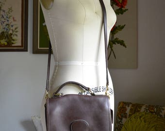 Vintage Leather Authentic Coach Station Messenger Bag | Dark Brown Leather Coach with Removable Strap and Top Handle | Original Coach Tags