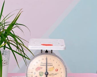 Vintage "American Family Scale" Kitchen Scale in White - Cute!