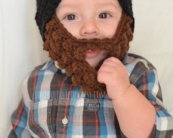 Crochet Beard Hat | beard hat, baby beard hat, kids beard hat, winter beard hat, beard beanie, beanie with beard, lumberjack party beard hat
