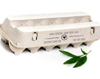 Custom Egg Carton Stamp - Chicken Egg Carton Stamp Small - Hand Gathered Stamp - Custom Chicken Stamp - Farm Eggs Stamp - Chicken Coop Stamp