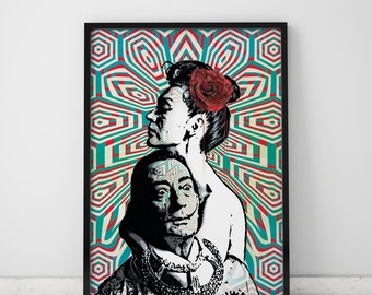 Pop Art Print Salvador Dali Print Dali Print Op Art Pop Art Poster 60s Wall Art Pop Surrealism Vintage Art 60s Poster Watch Salvador Dali