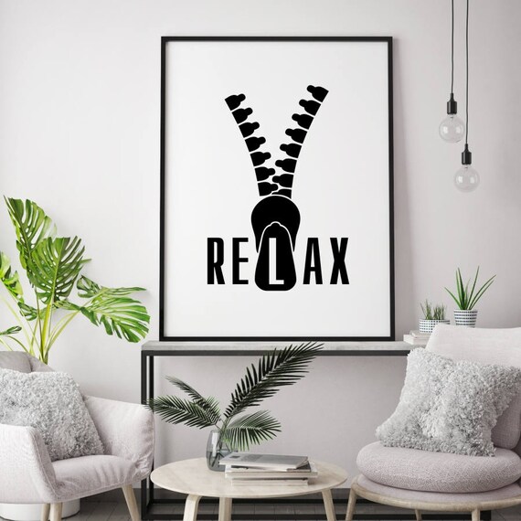 Relax Print Printable Relax Sign Home Decor Print Relax