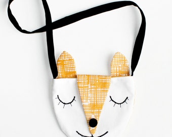 Toddler purse, kid's messenger bag, Child's Fox bag, fox purse, toddler shoulder bag, Children's purse, Ready to ship, orange child bag