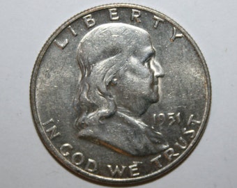 1951-D AU++ Franklin Silver Half Dollar Free Shipping