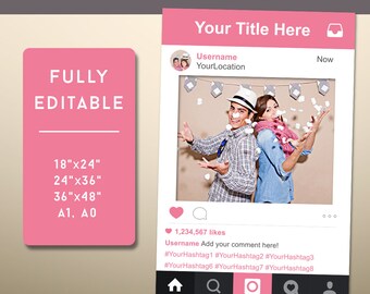 Instagram Frame, Instagram Photo Booth Prop, Instagram Sign, Photo Booth Props, Photo Prop Frame, Instagram,INSTANT Download PDF - Sale !!