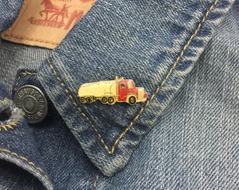 Vintage Semi Truck Tanker Pin (stock# 798) hat pin, lapel pin, enamel pin, big rig, tractor trailer, mac, trucker, driver