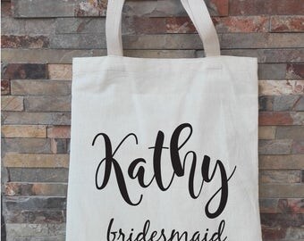 Bridal Tote, Bride Bag, Bridesmaid Tote, Bridesmaid Bag, Personalized Tote, Personalized Name Tote, Wedding Day Tote