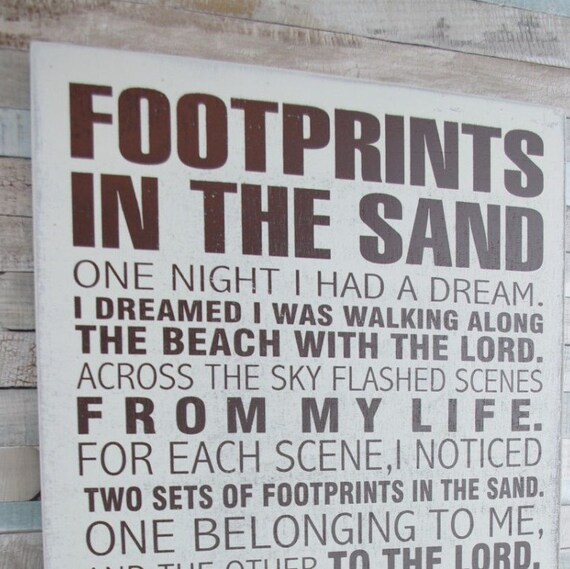 Oversized Plaque Footprints In The Sand Wall Sign Ex Large