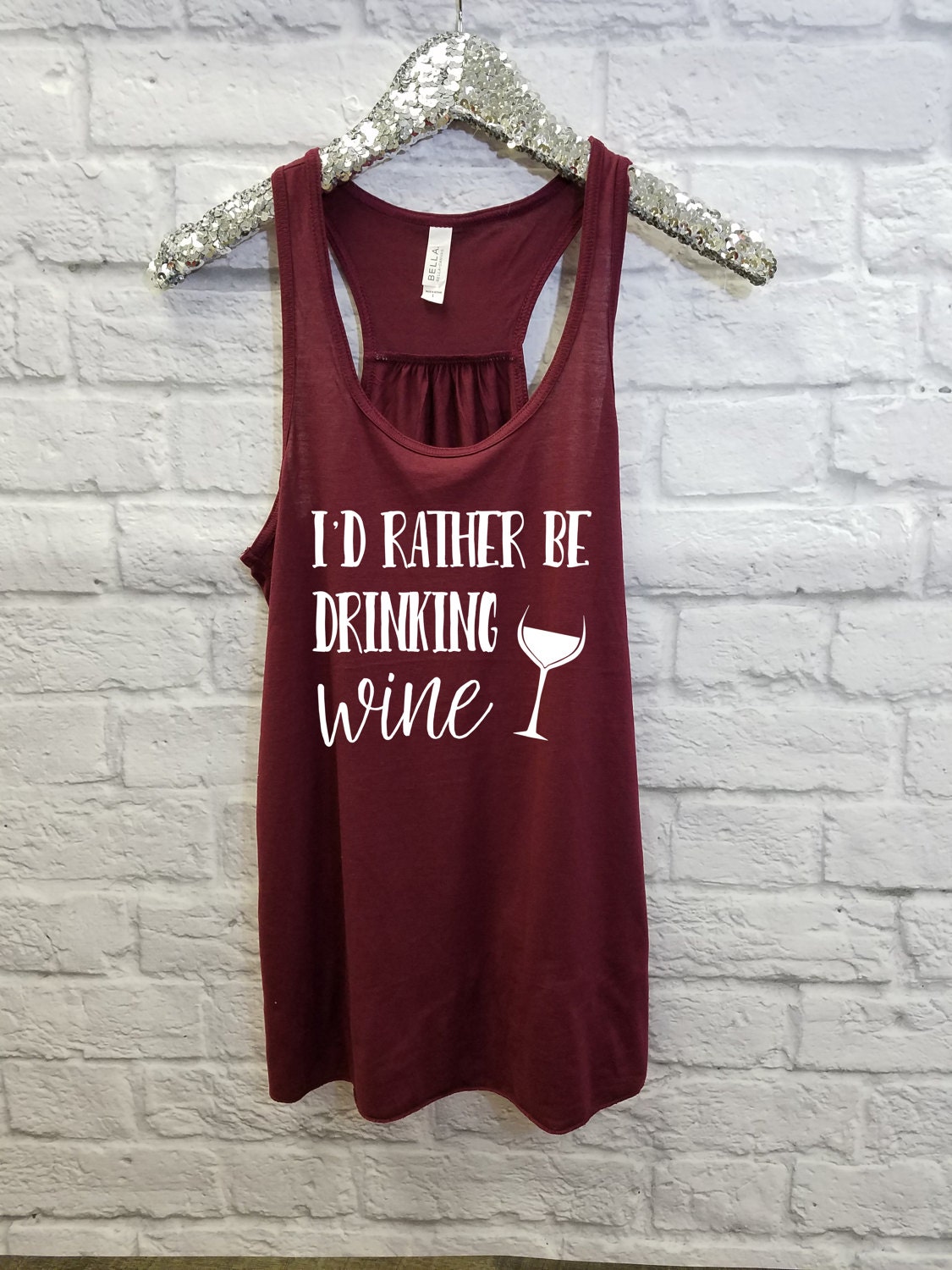 I'd Rather Be Drinking Wine, Funny Wink Tank, Drink Wine Shirt