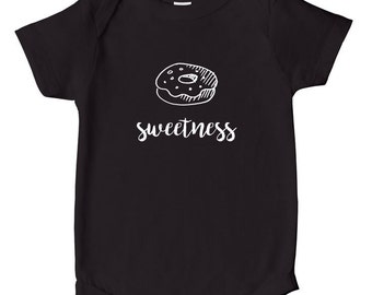 Sweetness - Baby Bodysuit, Nickname, Baby Clothes, Baby Shower Gift - Black with White Print